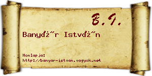 Banyár István névjegykártya