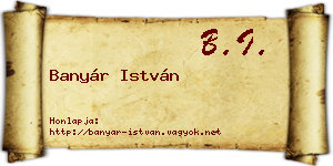 Banyár István névjegykártya